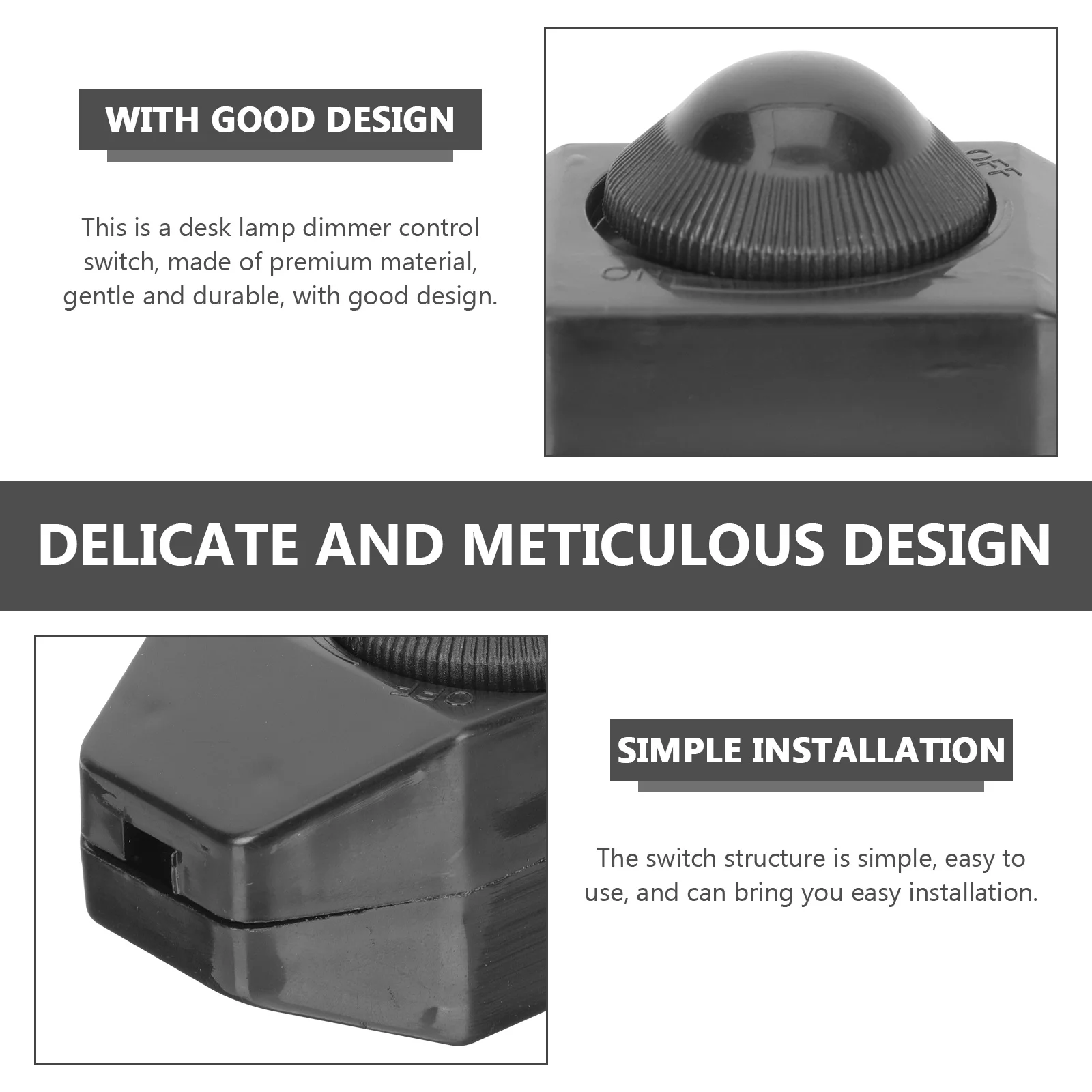 

4Pcs Desk Lamp Replacement Parts Set Practical Control Knobs for Table Lamp Brightness Adjustment Desk Light