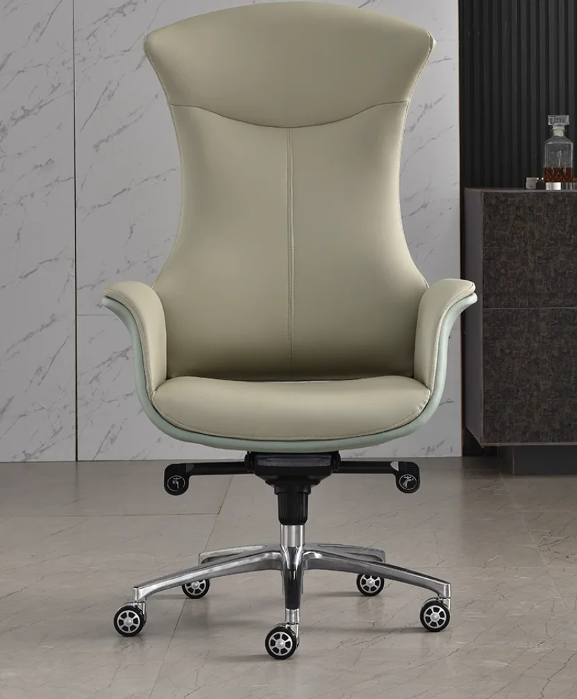 Shell chair Boss chair Comfortable sedentary ergonomic leather chair Business computer chair Home study office chair