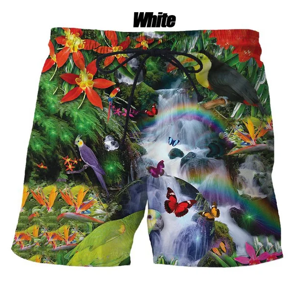 

Модные летние повседневные шорты 2024 в виде животных с 3D принтом в виде попугая, Свободные повседневные крутые нейтральные свободные пляжные брюки