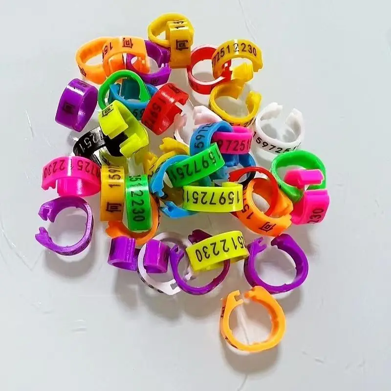 

DIY Customized plastic pigeon Foot Ring Inner Diameter 8mm Suitable for All Kinds of Dove Pigeons rings 100 Pcs/color