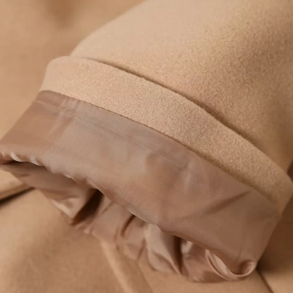 معطف نسائي فضفاض بياقة وأكمام طويلة وجيب بأزرار مزدوجة الصدر للخريف والشتاء معطف أنيق بنمط جديد #5