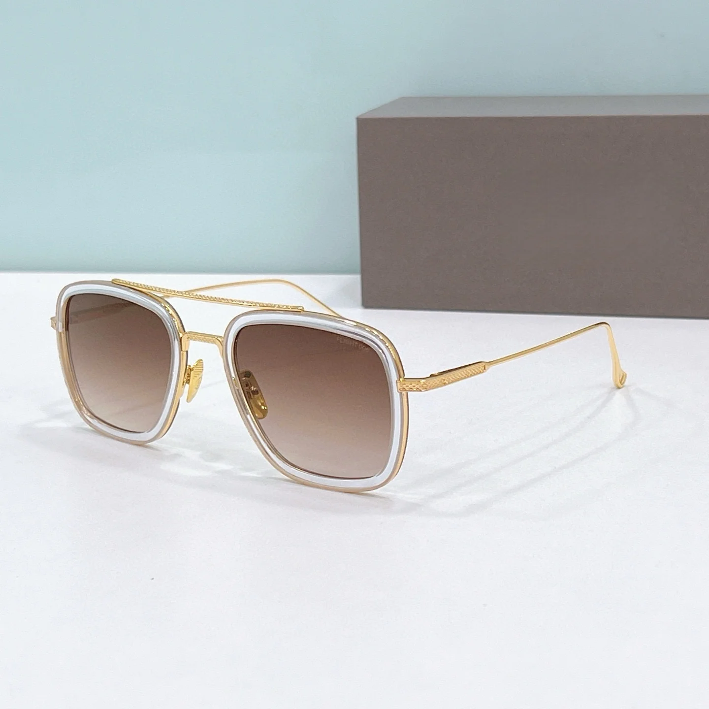 

Luxury Designer DT FLIGHT 006 Top High Quality Sunglasses For Men Titanium Style Fashion Design Sunglasses For Womens With Box