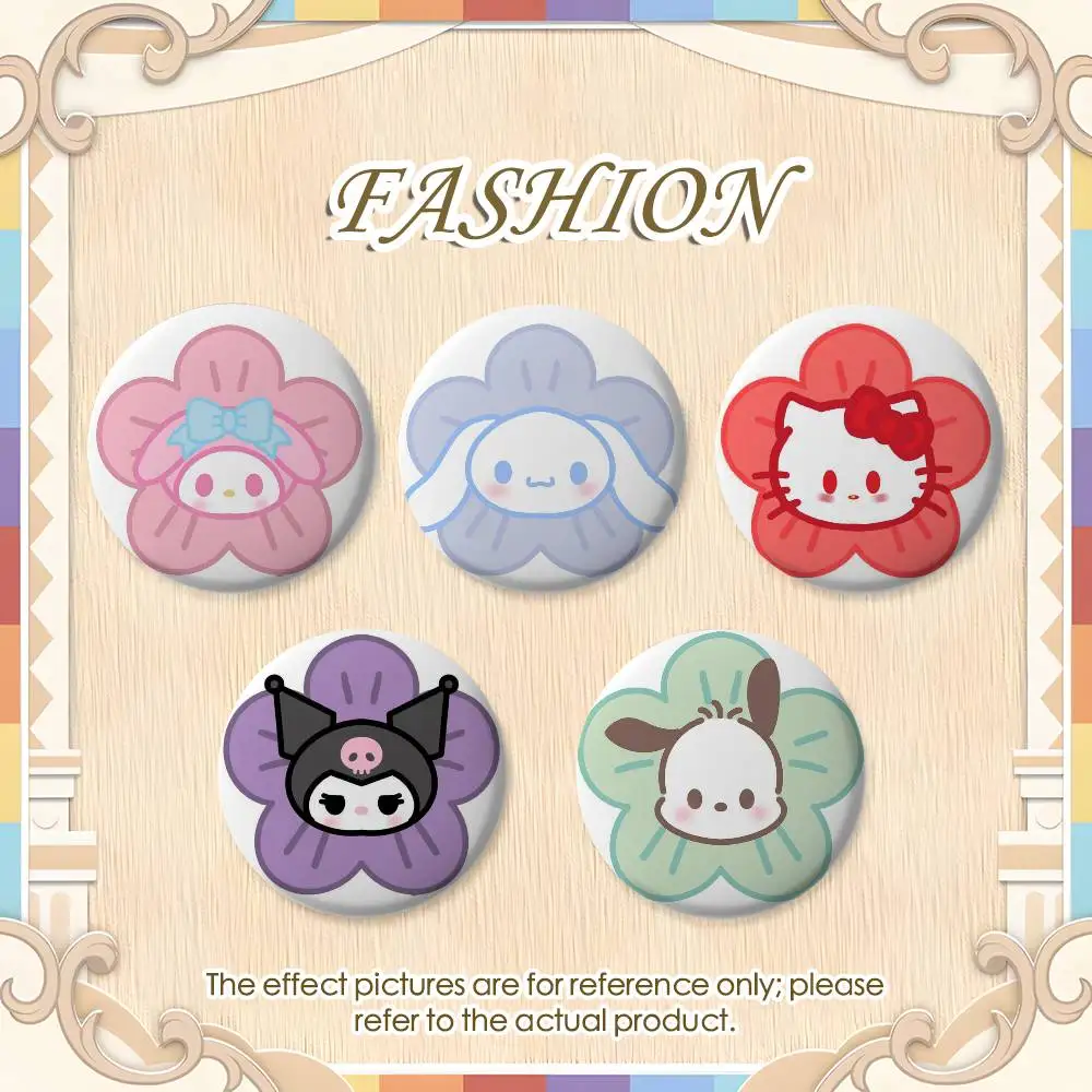

Melody Kuromi Kitty Badges Round Exquisite Badge Brooches Creative Pins For Clothes Hat Backpack Gift Accessories