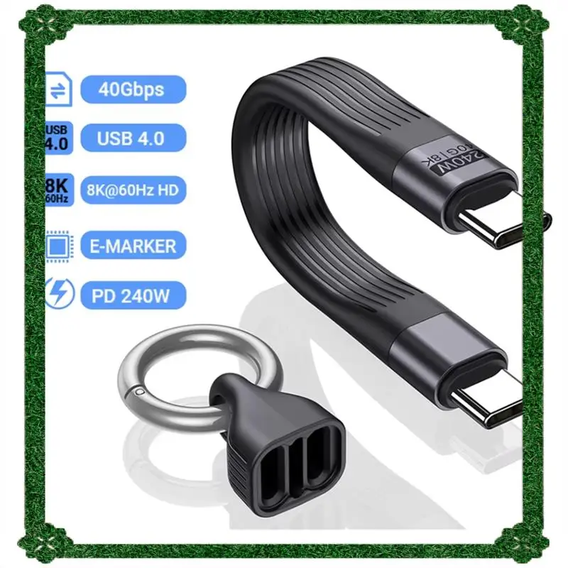 24-Hour Delivery USB4 Type C 8K Cable 40Gbps Data Transfer 240W PD3.1 QC4.0 Fast Charging For Phone For Laptop