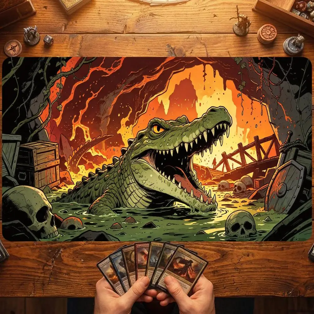 Lava Toad Chain Gaming Mouse Pad Thick Rubber Smooth Glide For Dark Fantasy Gaming