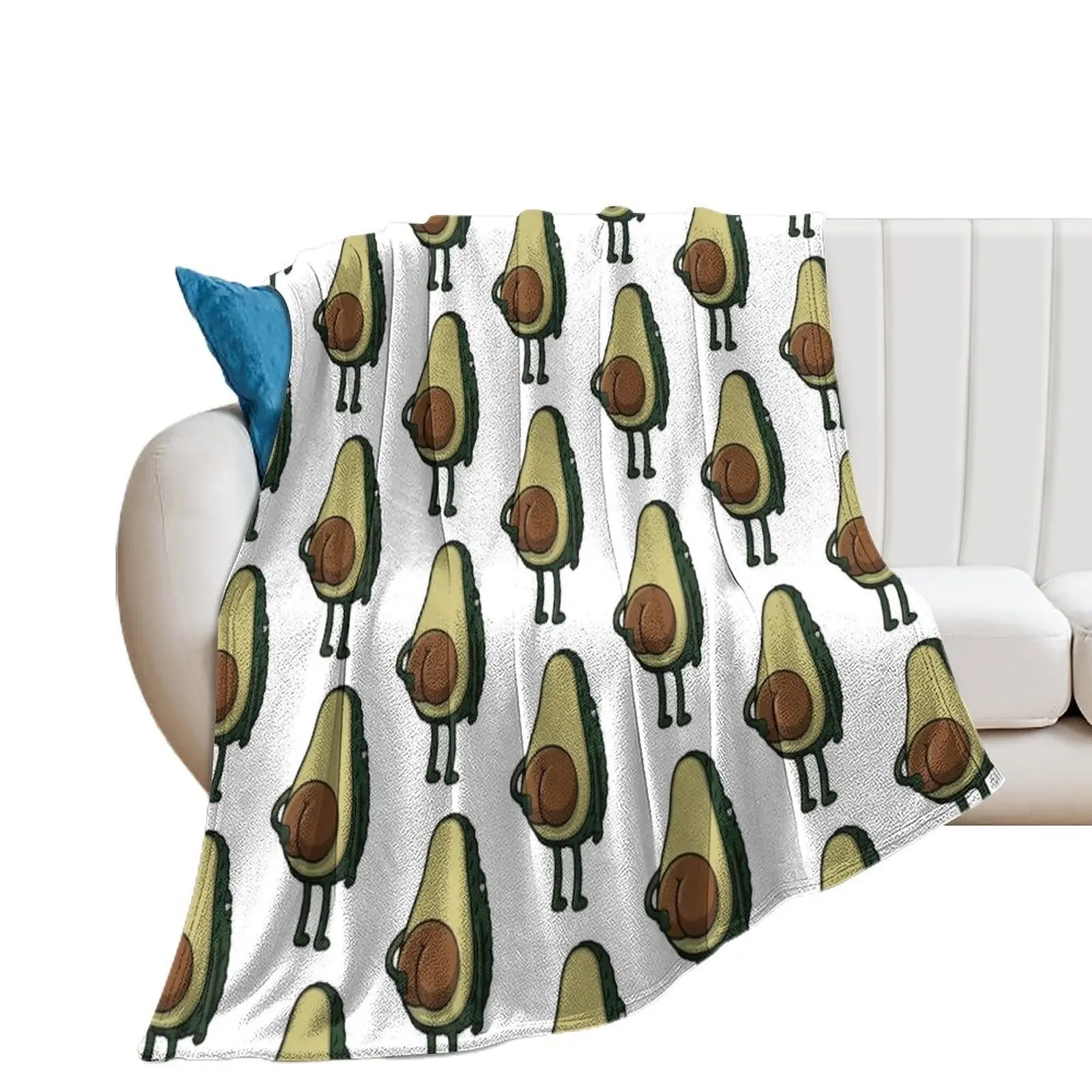 Butt Crack Avocado Throw Blanket Personalized Gift Thermal Blankets