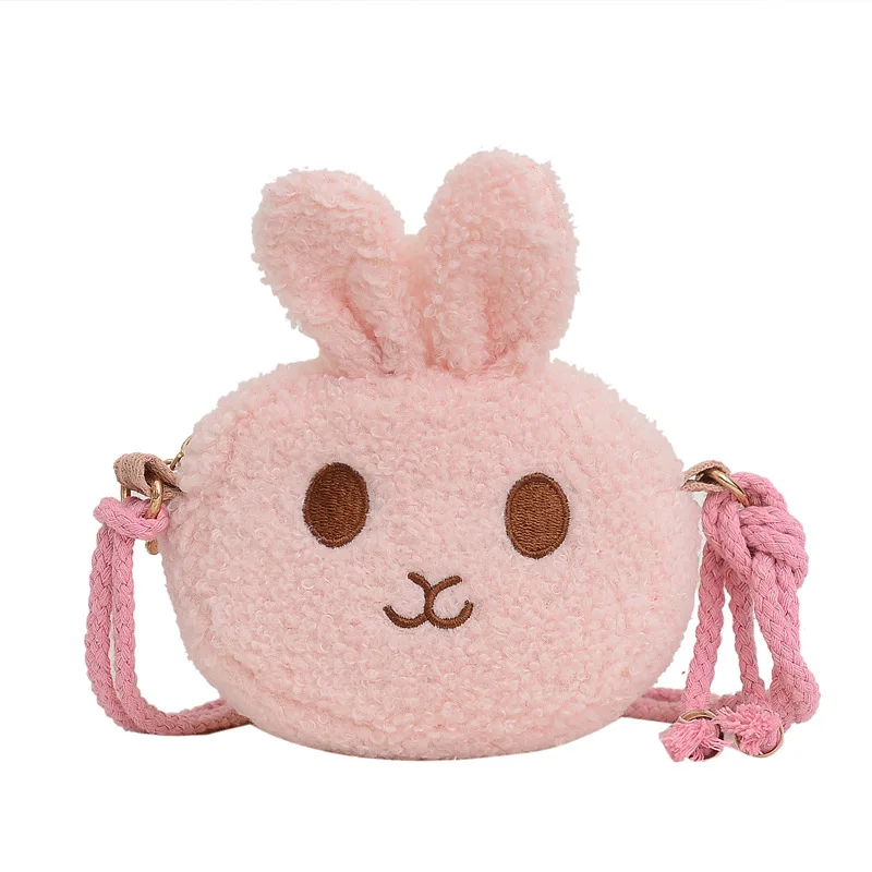 Bolsa de mensajero Para Niños, de conejo de felpa Para bolso de hombro madre e hijo, Cartera de princesa a la moda, bolsos Para Niños pequeños