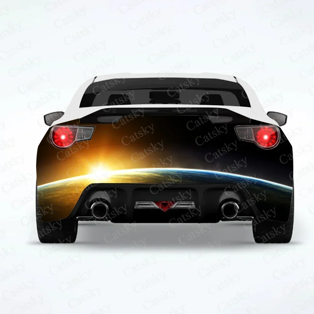 Earth From Space Car Rear Wrap Car-Stickers Car-Decal Creative Sticker Car-Body Appearance Modification Decorative Stickers