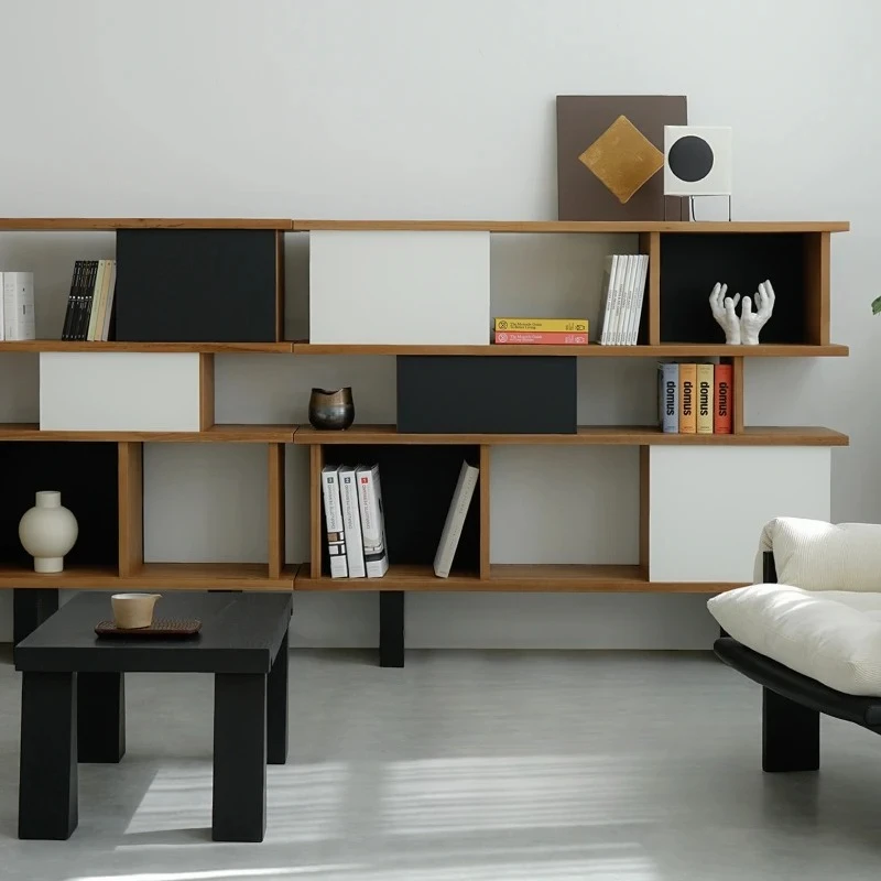 Retro wall storage system | Through-roof design two-way partition, sense of order for storage and aesthetic display