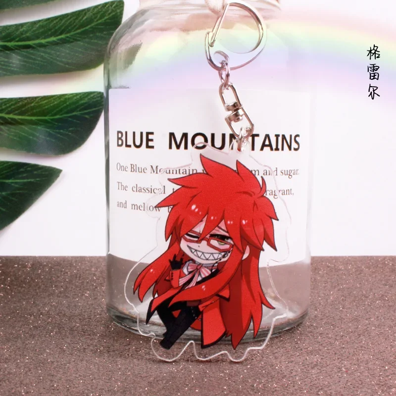 Anime Ciel Phantomhive Sebastian Under Taker Charles Grey Grell Sutcliff Keychain Accessories Cosplay Cartoon Badge