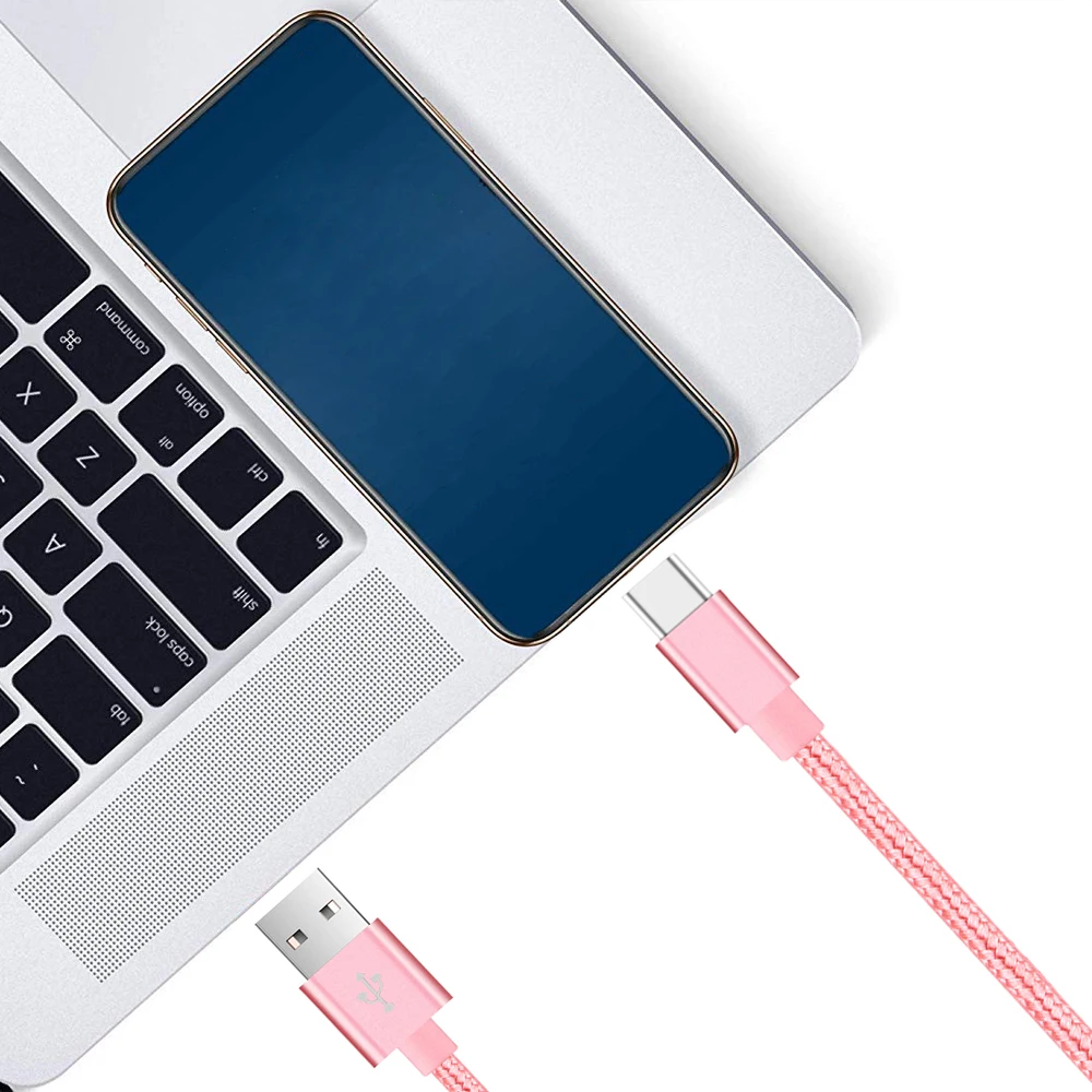 USB Type C Cable Date Sync 2.4A Fast 1M 2M 3M Charging Nylon Braided Wire Charger Cable For Samsung Huawei Android Mobile Phone