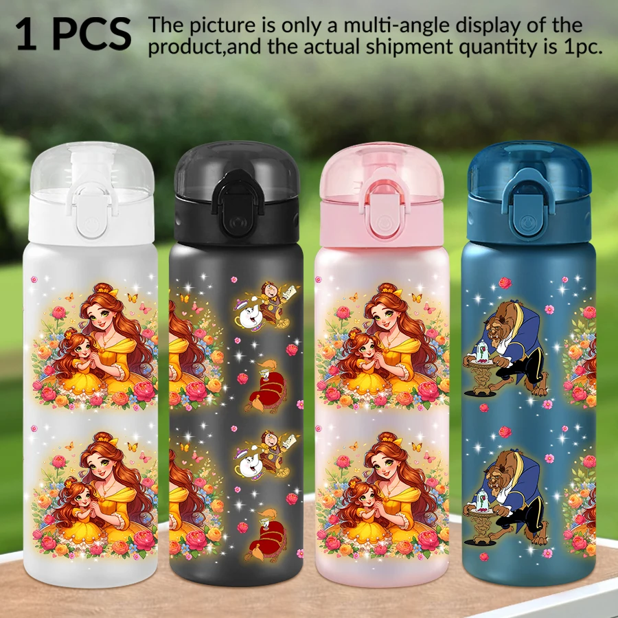 

1Pc Disney beautiful woman beast pattern 26oz plastic water bottle outdoor sports water cup birthday/homecoming gift