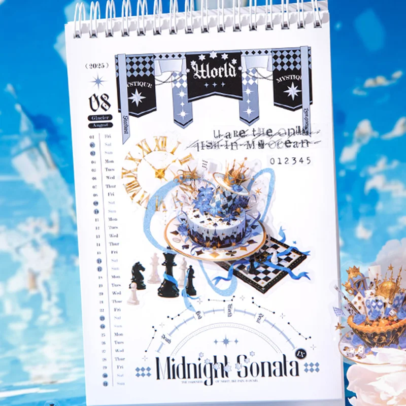 السيد ورقة الكرتون الوقت لعبة الدعامة ملصقات 100 ورقة/حزمة لطيف أليس لعبة كوب ساعة تنبيه PET ملصق القرطاسية ديكور المنزل #1