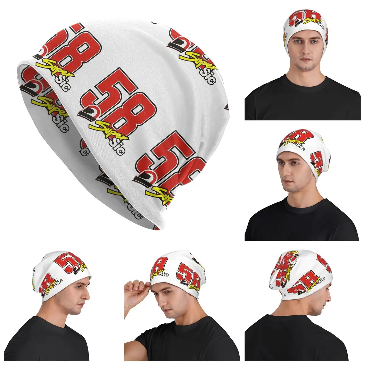 Marco Simoncelli 58 Super Sic Skullies Beanies Hats Warm Autumn Winter Outdoor Cap Knitted Bonnet Caps for Men Women Adult