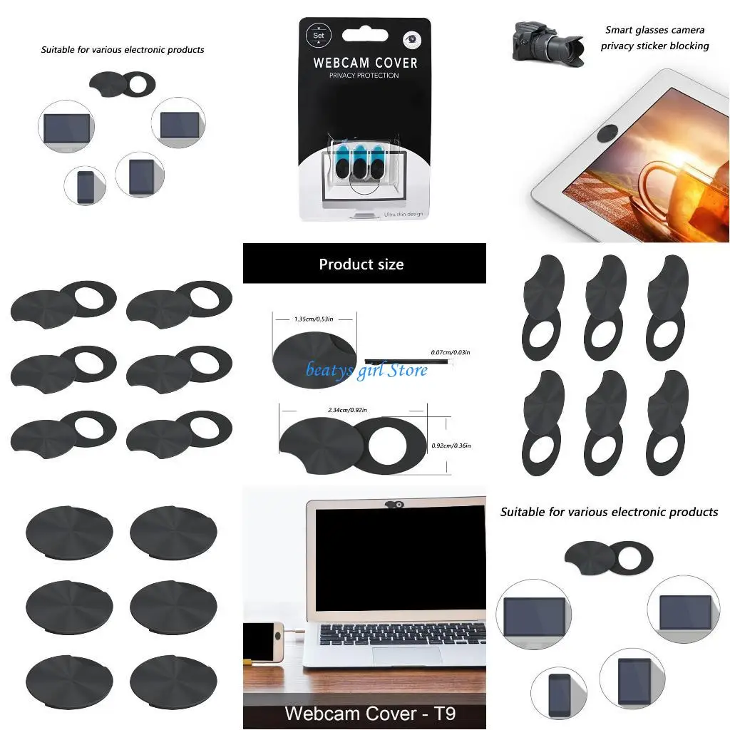 

C7AB AntiPeep Lens Cover For Glasses Devices Lightweight Privacy Guard Sticker