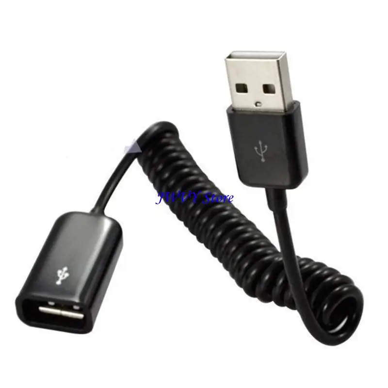 573A USB2.0 Male to Female Spring Coiled Telescopic Extension Cable for Various USB Devices