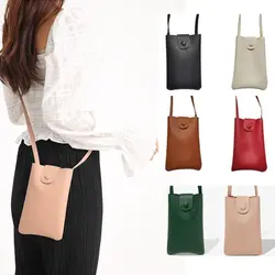 PU Leather Summer Shoulder Bag New Purse Solid Color Mobile Phone Messenger Bag Large Capacity Mini Women Handbags