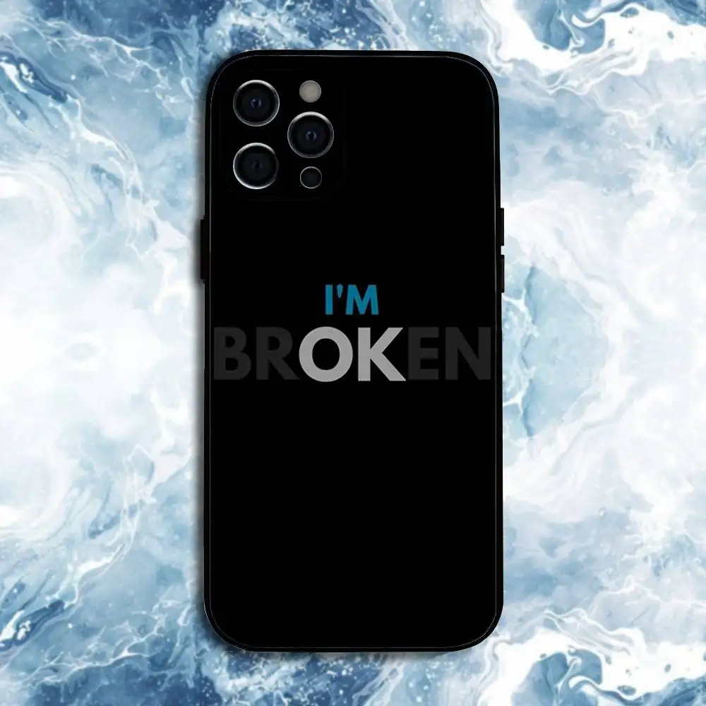 حافظة هاتف جمالية من Sad-depression-Black-Word لهاتف iPhone17,16,15,14,13,12,11 Plus, Pro Max، غطاء أسود من السيليكون الناعم #4