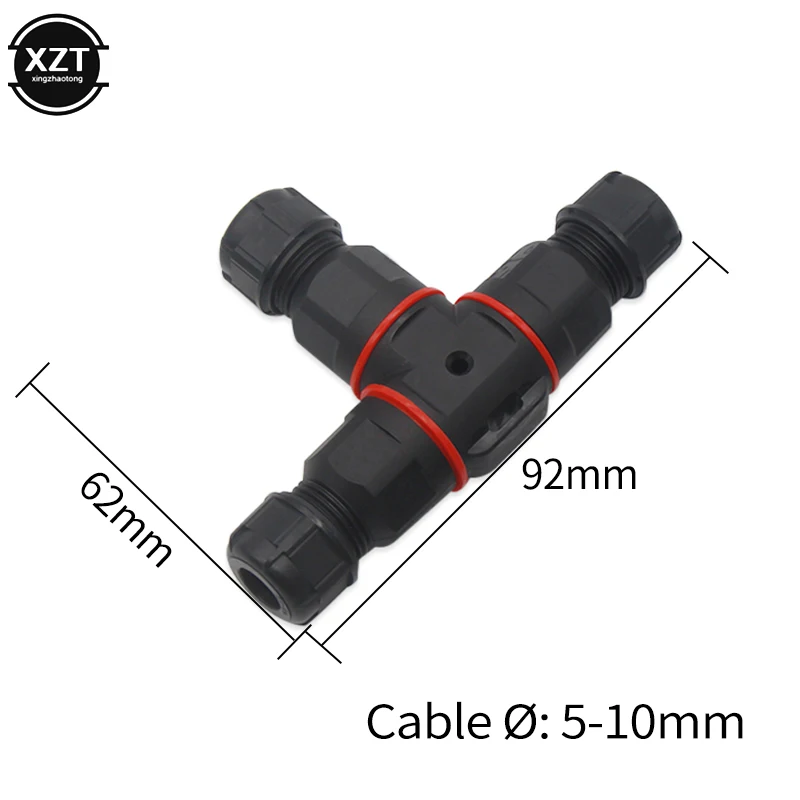 

IP68 M20 T-Type 6-10mm Cable Waterproof Connector 2/3 Screw Pin Electrical Terminal Adapter Wire Connector For LED Light DIY Fas