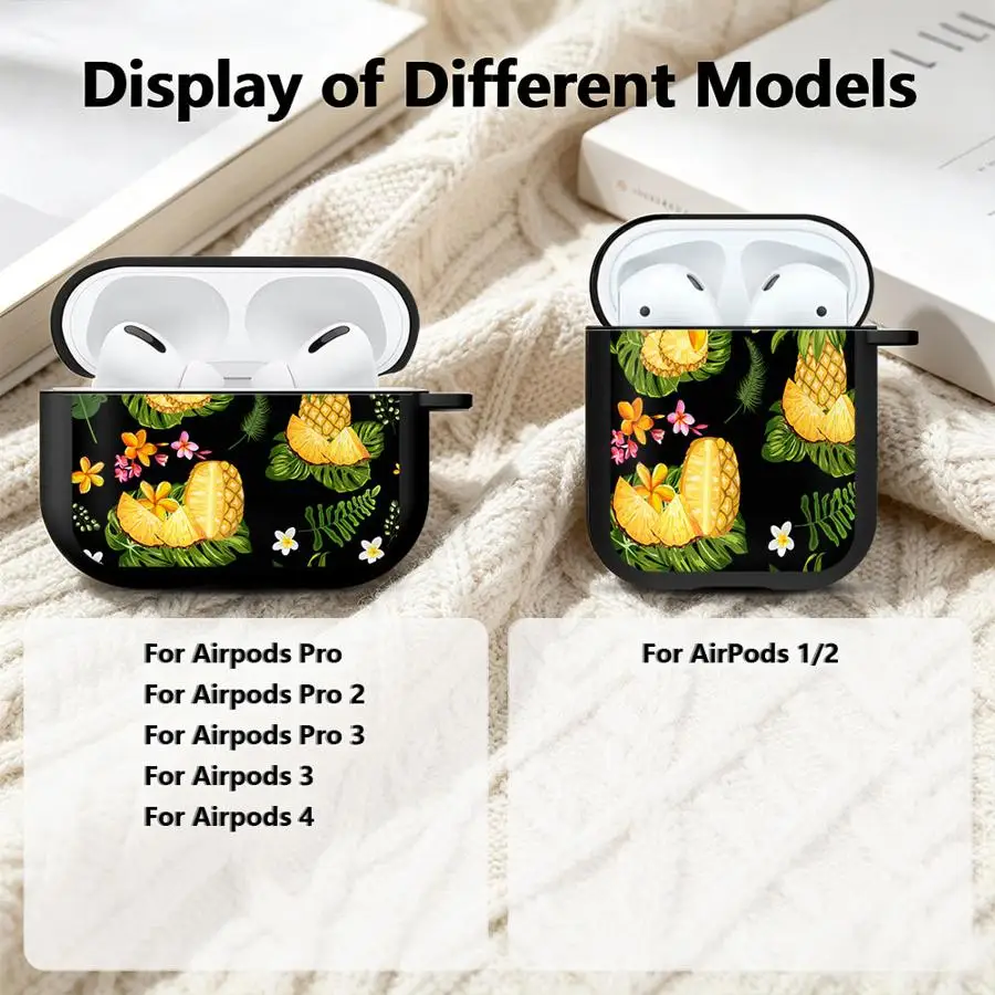 Earphone Cases Cover Case For Airpods 2 3 1 Pro3 Pro 4 Pro2 Pineapple Tropical Print