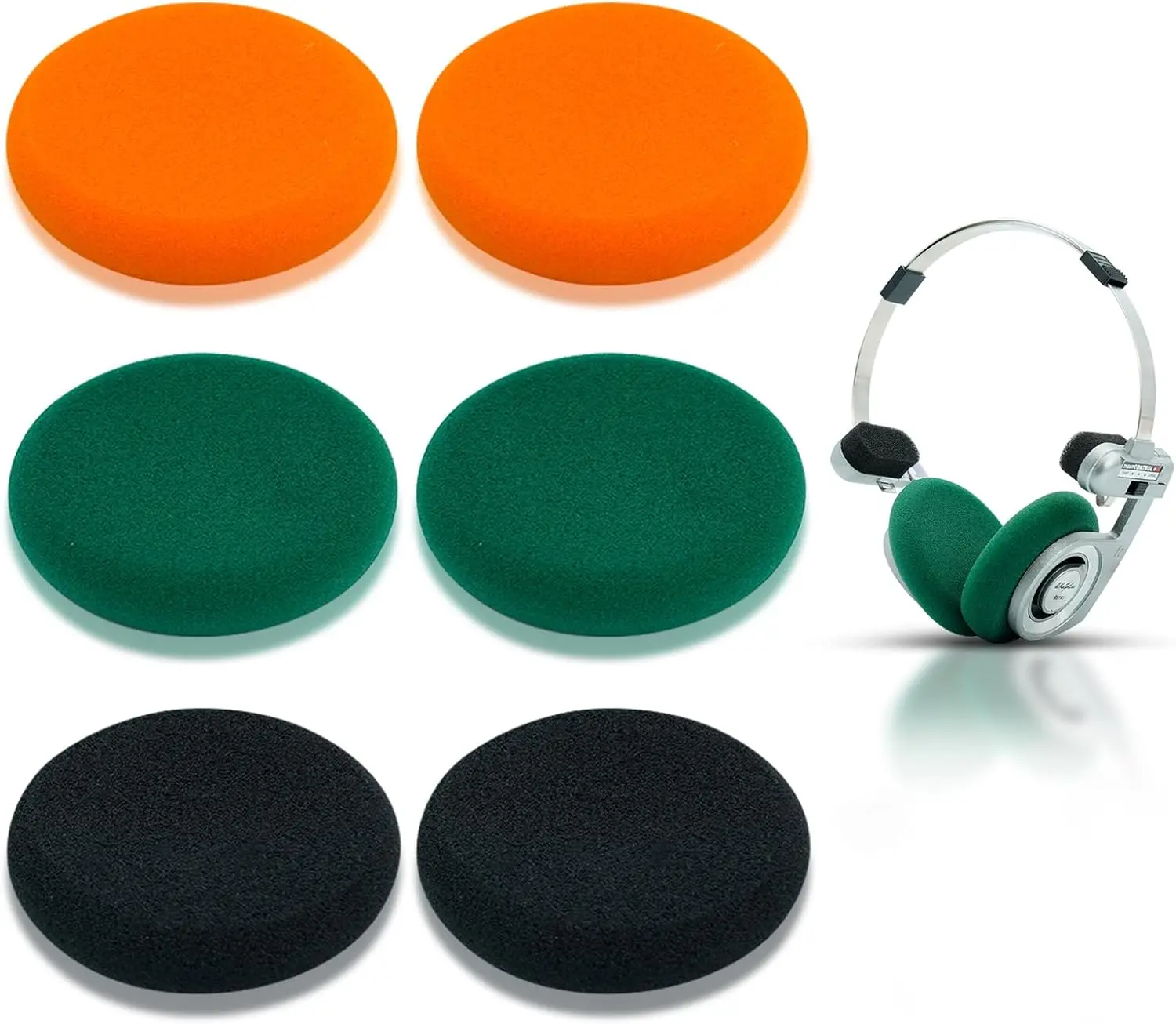 Almofadas para fones de ouvido Koss Portapro 3 pares (preto, laranja e verde)