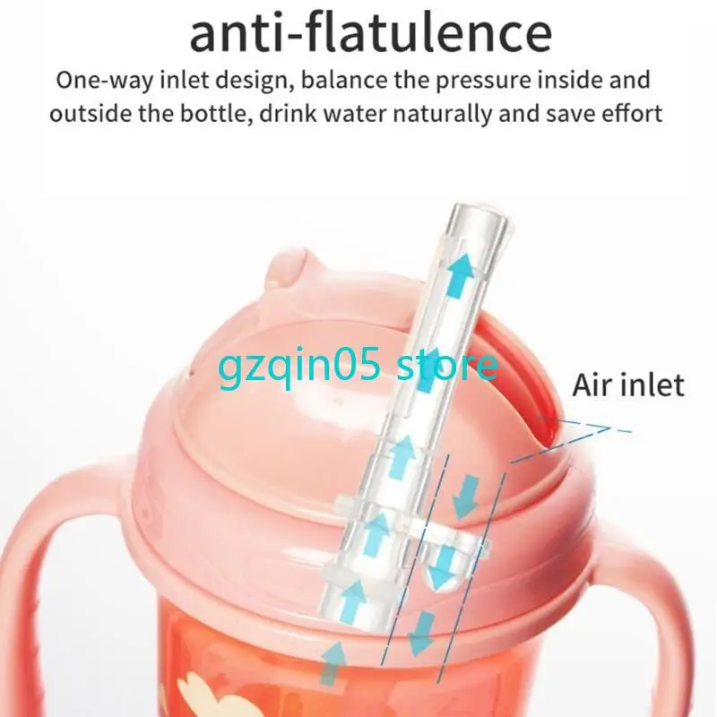 

H055 No Spill Sip Cup Toddler Cup Container with Soft Comfortable Spout Tip and Easy Grip Handle for Baby