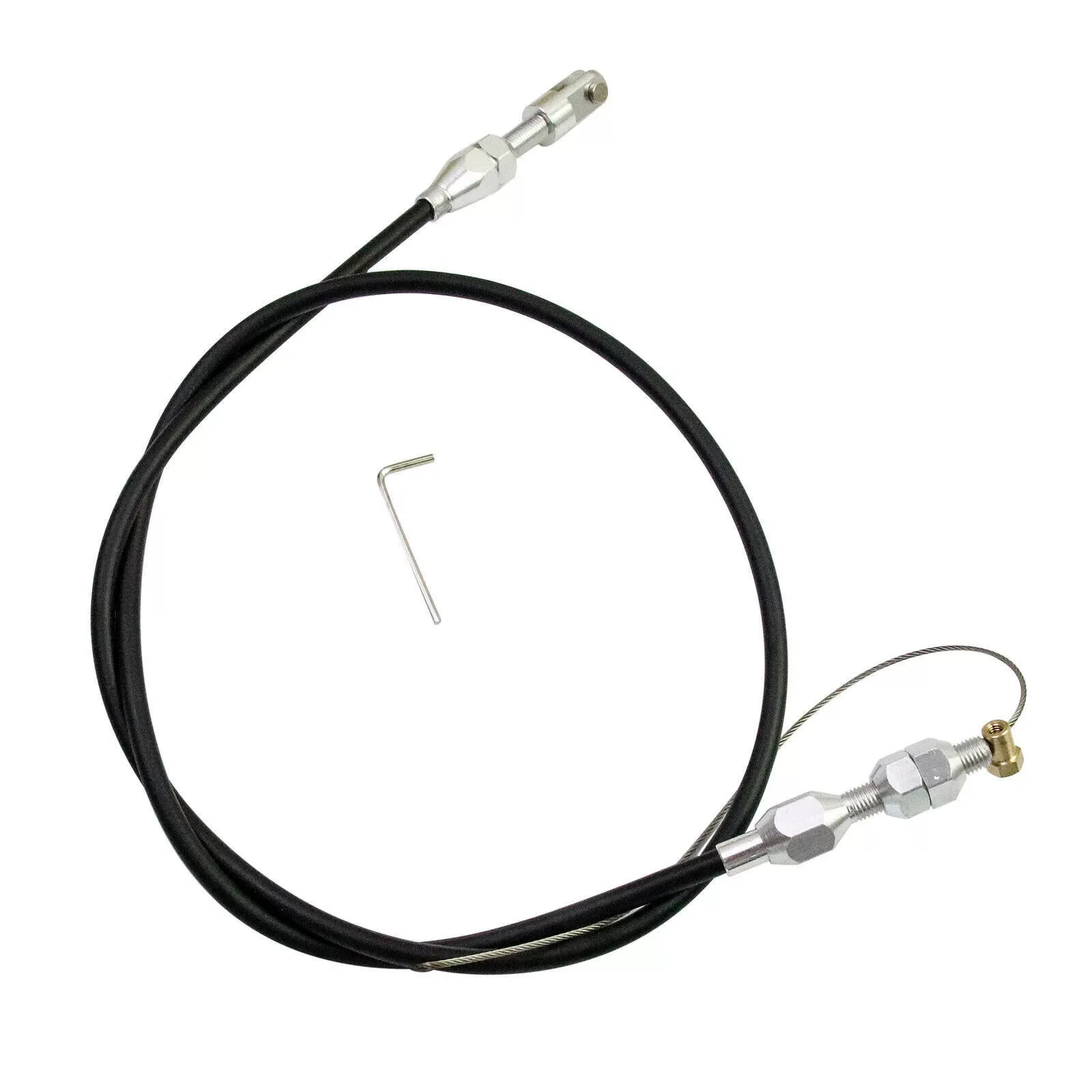 Silver Black 36 Inch For Braided Throttle Cable Kit Adjustable Gas Line For Chevy Mods Easy Install With Hex Wrench Included
