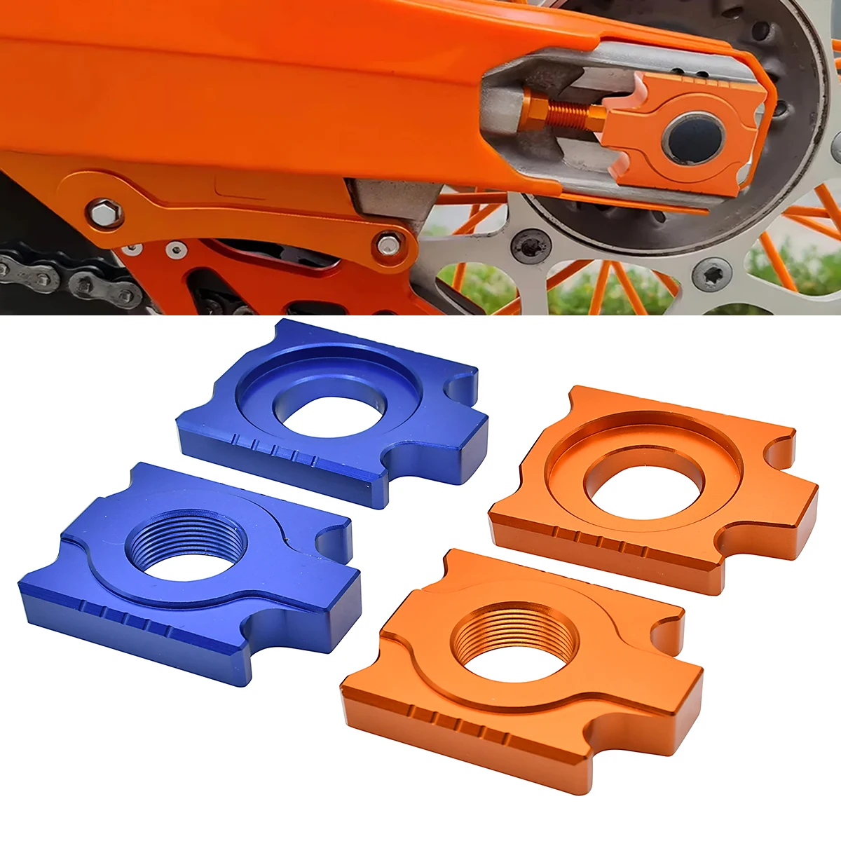 

For Husqvarna TC TE TX FC 125-450 For KTM SX SXF XC XCF XCW EXC EXCF 125-530 Motorcycle 20mm Chain Adjuster Regulator Sliders