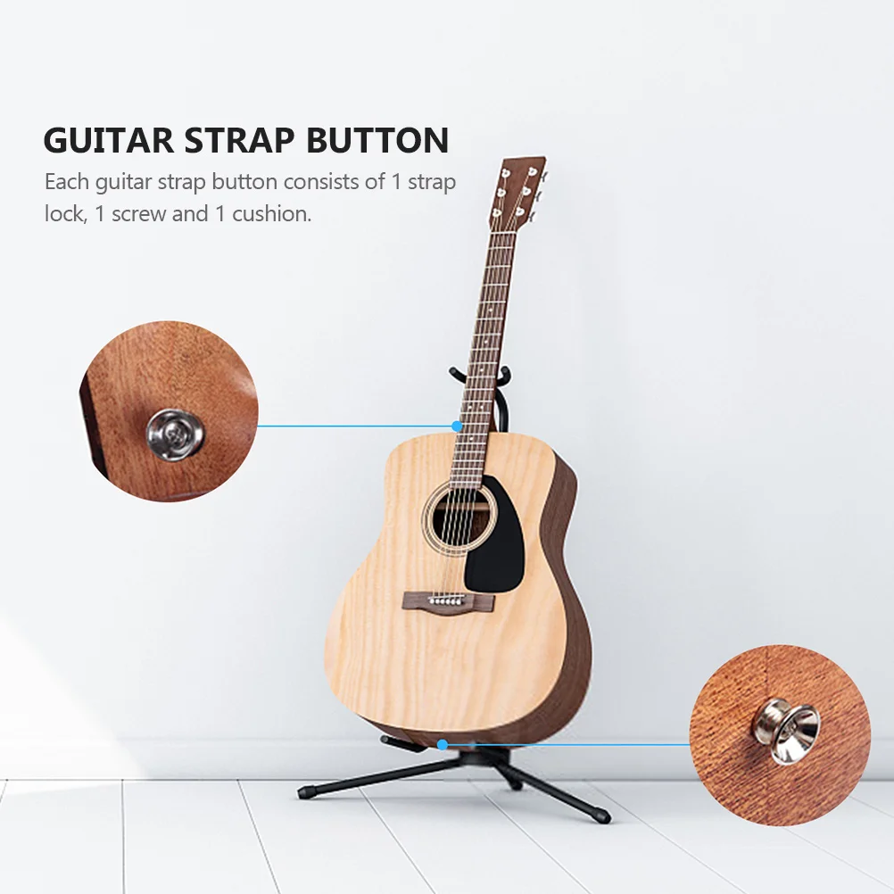 

15pcs Guitar Strap Buttons High Quality Iron Durable Electric Guitar Accessories Strap Lock Cushion Beginners Professionals