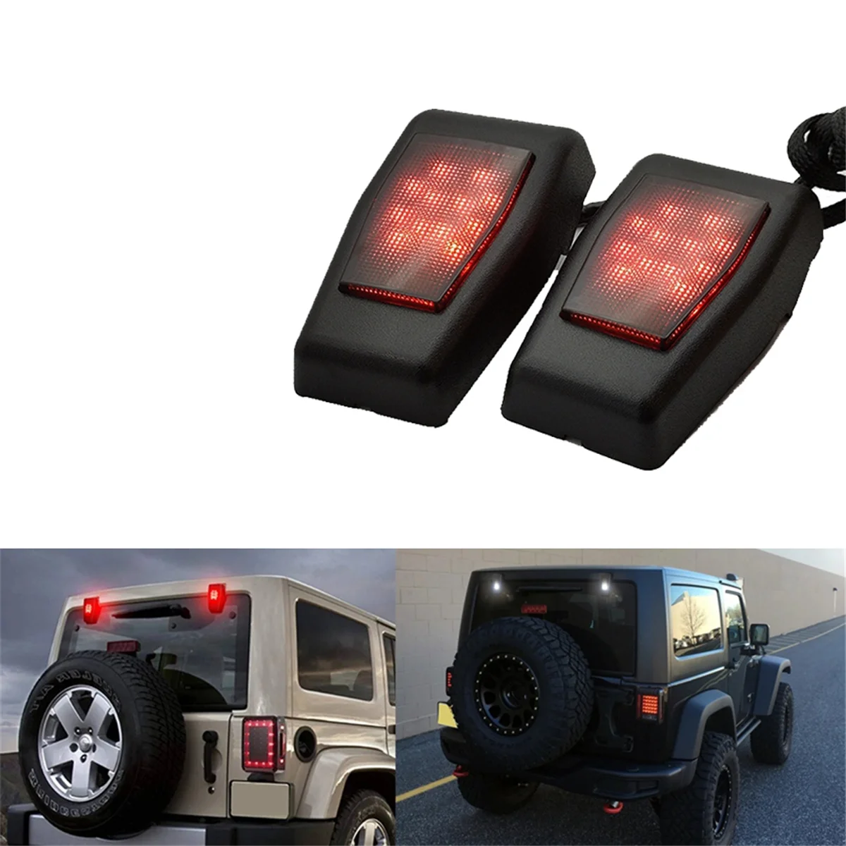 LED Lights for 2007-2017 Jeep Wrangler JK High Rear Brake Light Tailgate LED Lights 3RD Brake Rear Lamp