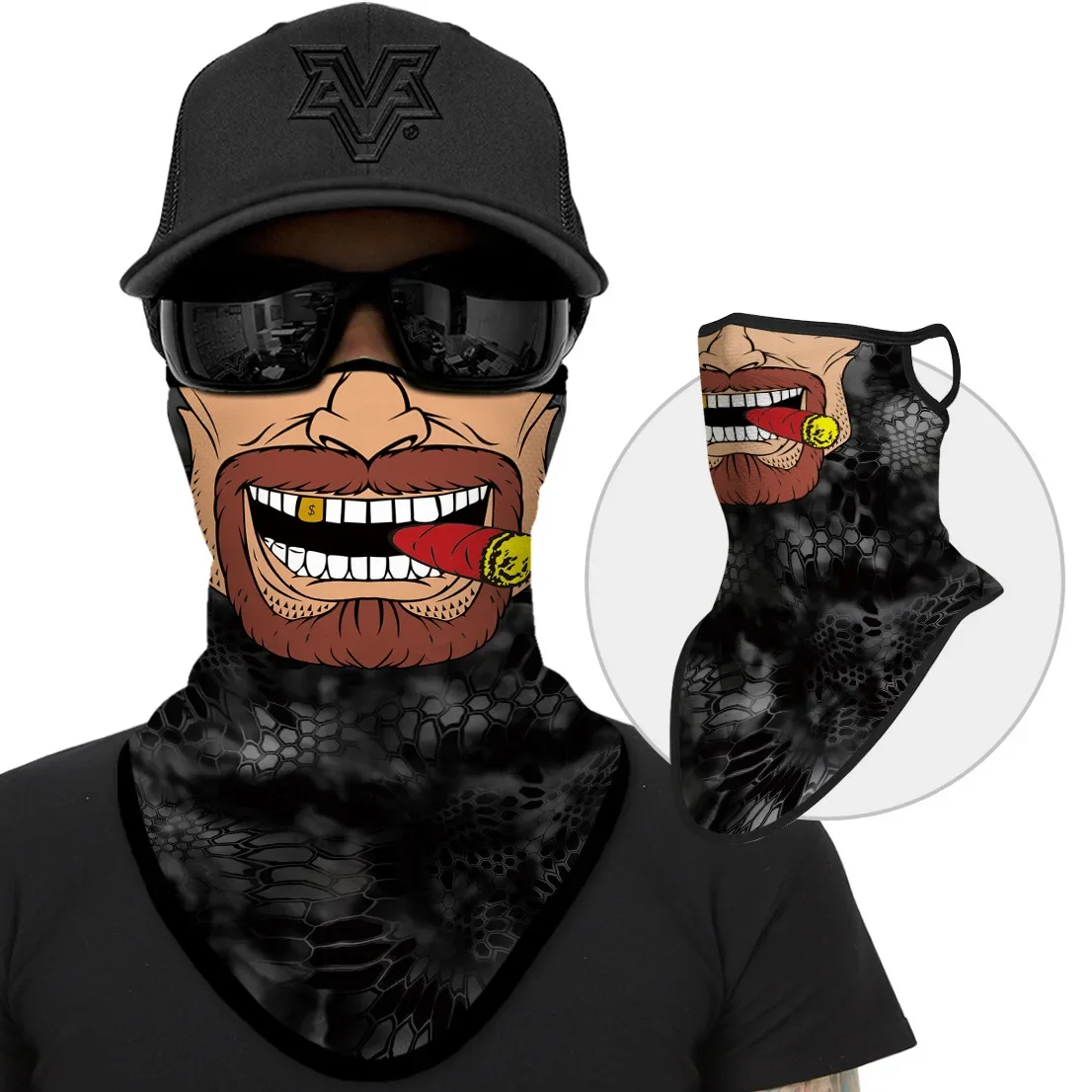 Windproof Half Mask Neck Warm Cycling Headgear Joker Triangle Scarf Earloop Venom Face Cover Breathable Face Balaclava Men Women