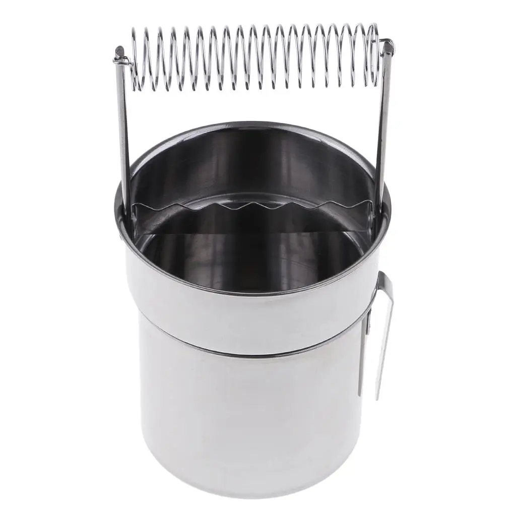 Stainless Steel Painting Brush Washing Bucket Wash Pen Barrel Cup Wash Brush Paint Brush with Screen & Spring Holder Tools