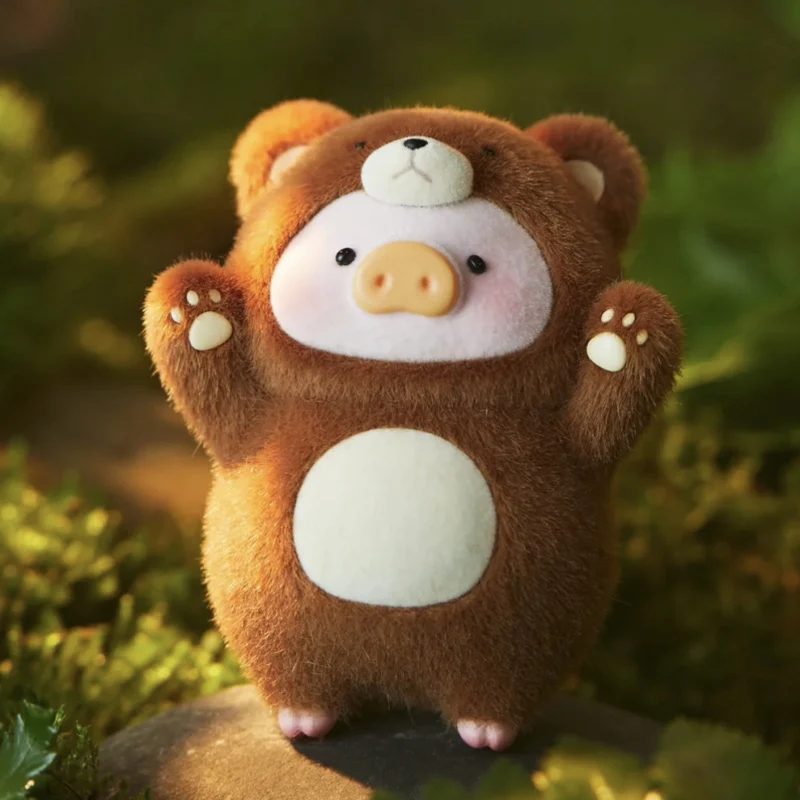 LULU PIG Action Figure Jouets pour Enfants, Série Bear, Édition Limitée, 7.5cm, Drôle, PVC, LULU x Bear Figure, Cadeaux pour Bol