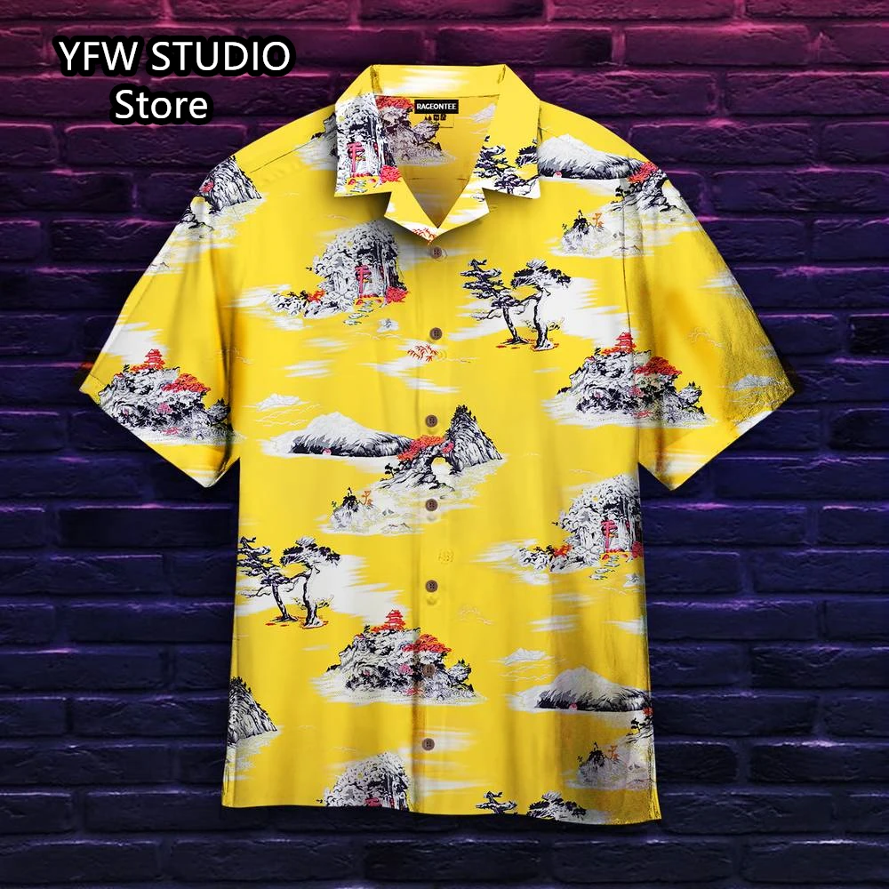 Hawaii Tropischer Stil Papageien-Druck Kurzarm Aloha-Hemden Kubanischer Stil Sommer Plus Size Lässige neue Herrenhemden – Detail 24