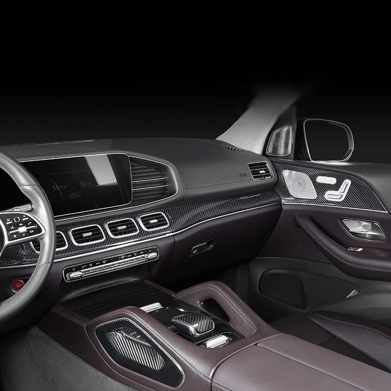 

For Mercedes Benz W167 GLE 2020-2024 2025,Real Carbon Fiber Car Interior Modification Accessories Central Control Dashboard Trim