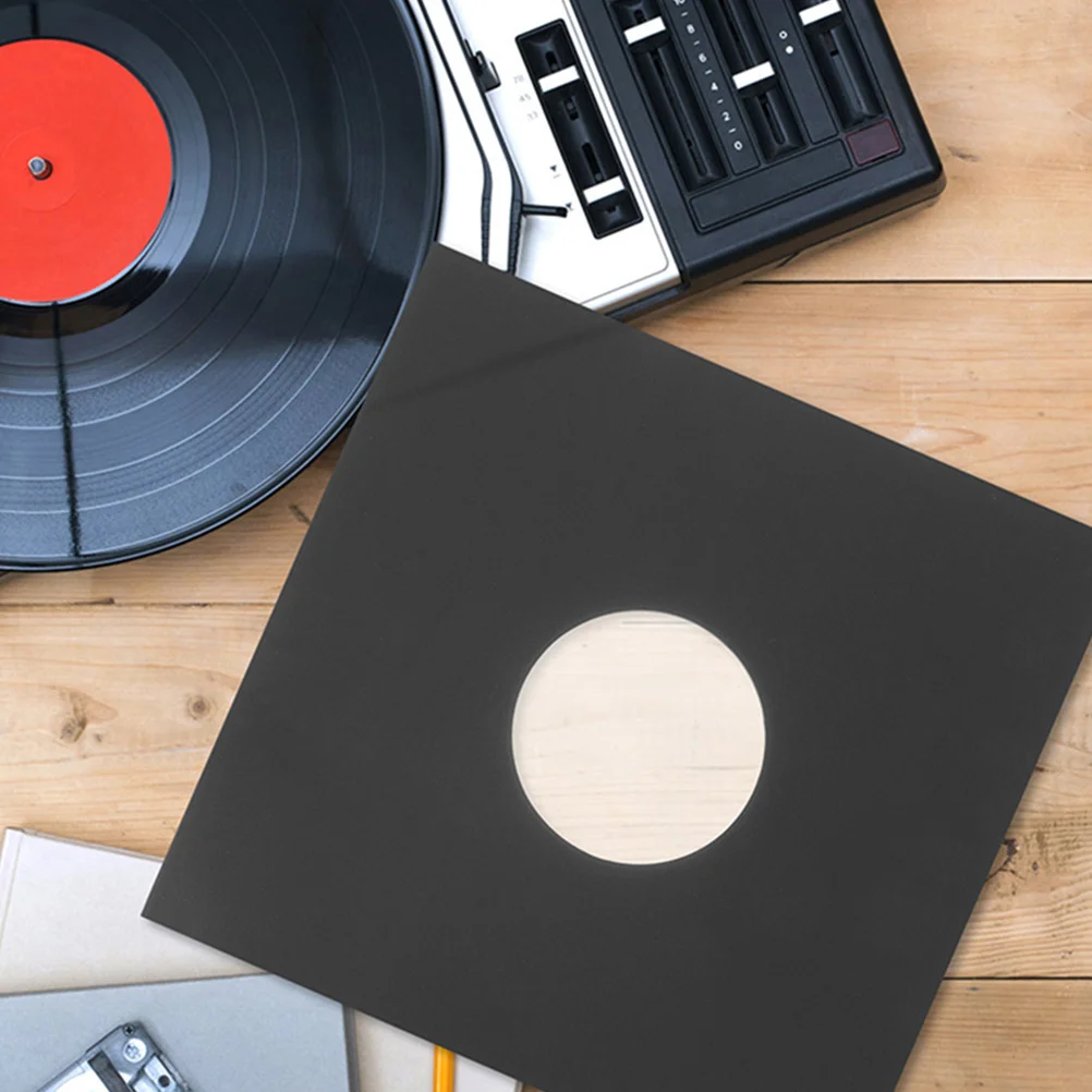 

4 Pcs 12 Inch Record Sleeves Anti static Kraft Paper Covers Outer Jackets Protective Bags CD Cases Dust Proof