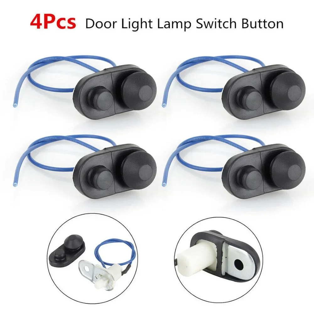 

High Quality New Practical Kit Door Light Switch Button Lamp 4pcs Accessories Black Courtesy Light Interior Door