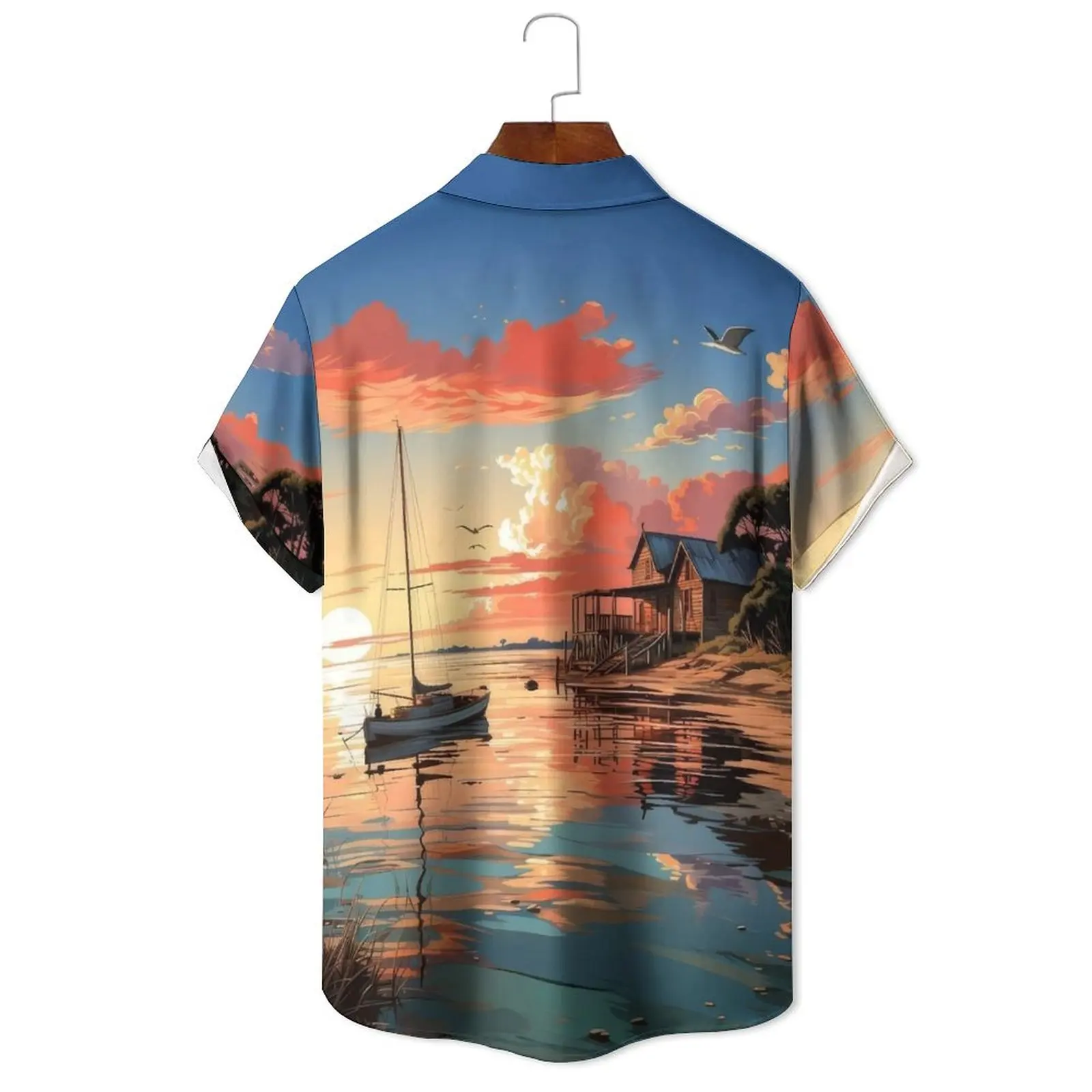 Summer Fashion Men's/Women's Styles Diverse Comic Sense Simulation Oil Painting Print Loose Casual Lapel Short-Sleeved Shirt