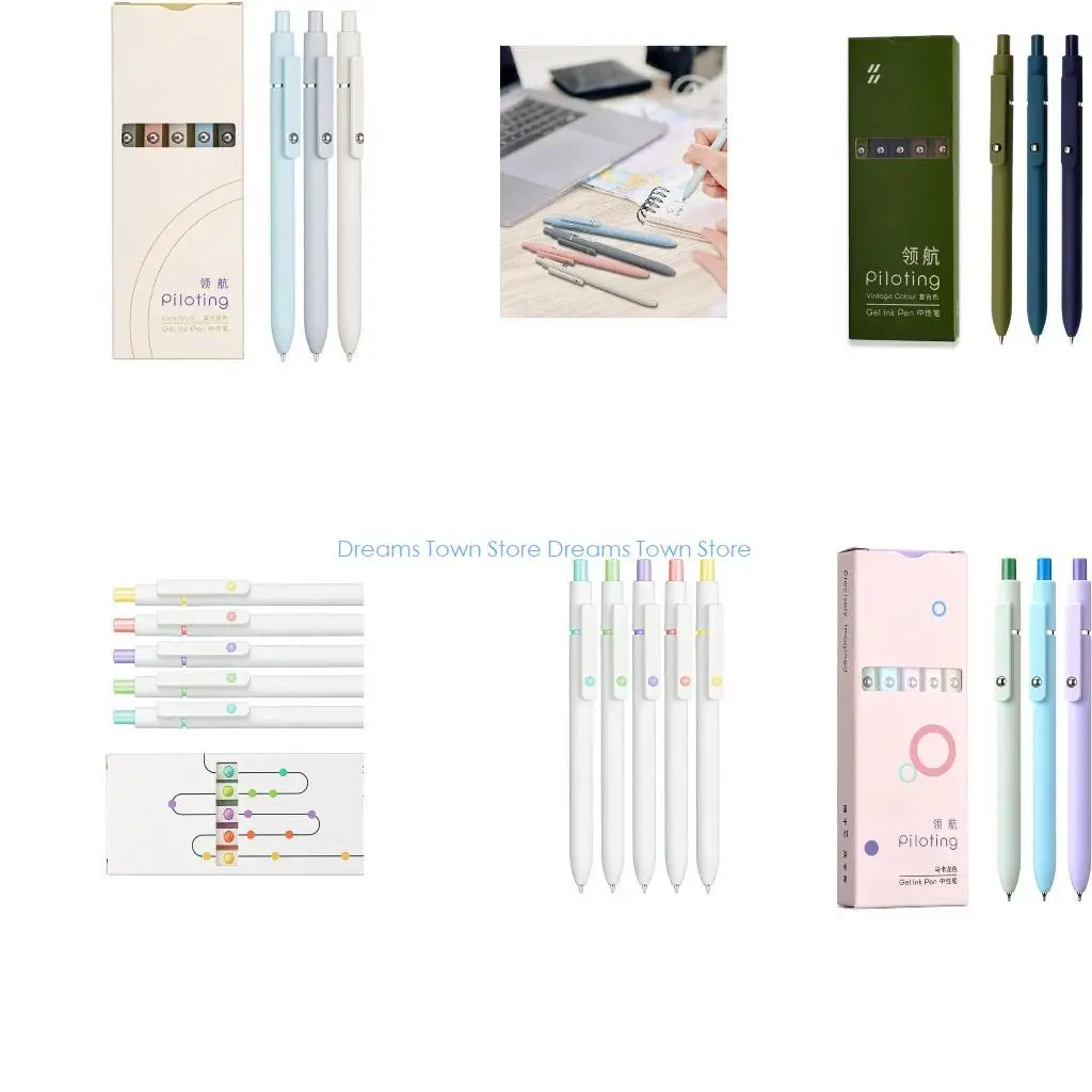 

HX6A 5Pieces Retractable Gel Pen Quick Drying Journaling Pen Writing Pen 0.5MM Tip Smooth to Write for Writing Journaling