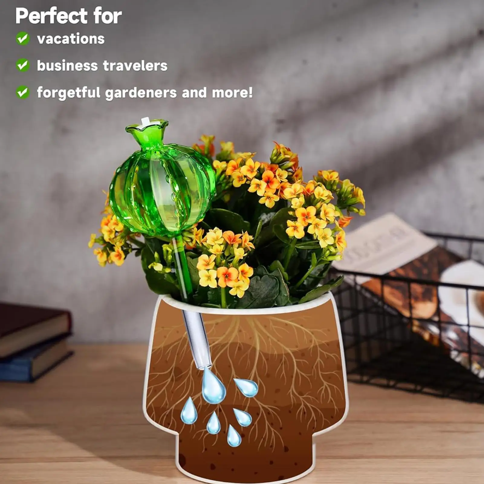 Watering Spikes For Indoor Plants 3 Pieces Drip Irrigation Insert Indoor Plants Pot Water Spikes For Flowers Orchids Garden Yard