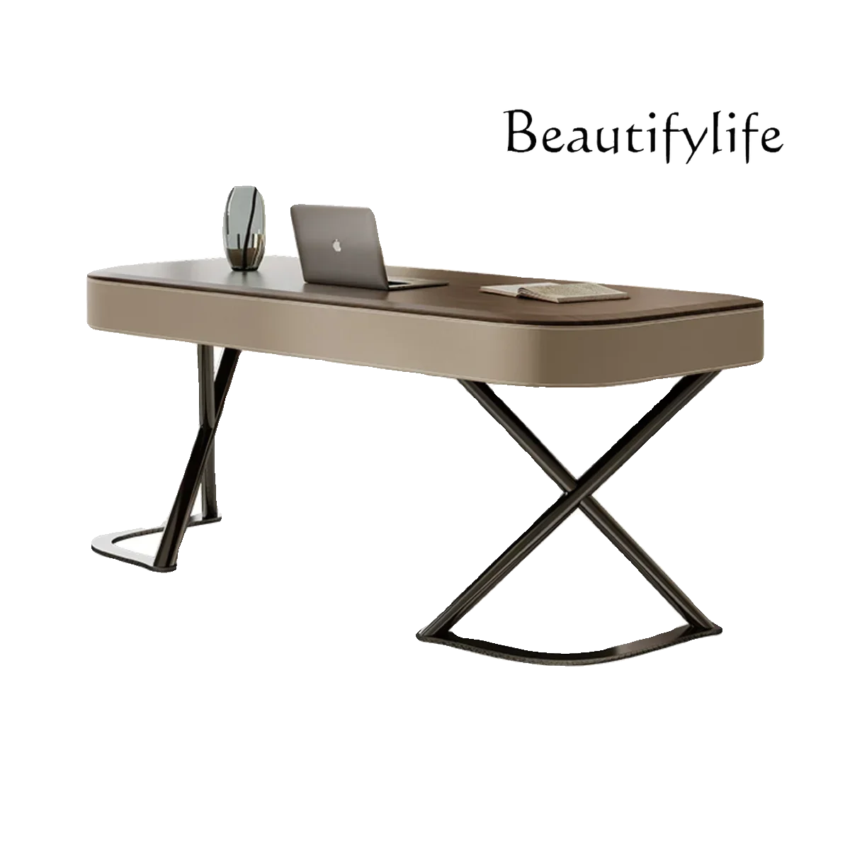 Nordic medieval solid wood writing desk modern simple saddle leather desk   escritorios de habitación   طاولة قيمينق