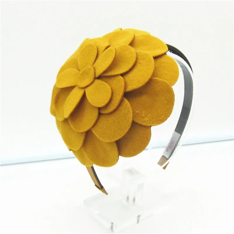 new fashion wool velvet flower hairband children fashion hair accessories with plastic band