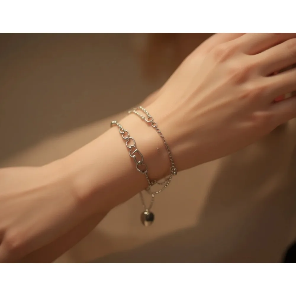 

Набор многослойных золотых цепочных браслетов: регулируемые, настраиваемые, с бусинами, в стиле кубинской цепи, украшения для женщин, подарок