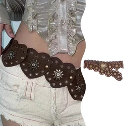 Ceinture en PU coeur pour femme, ceinture décorative steampunk, rétro, grand cœur, haute qualité, denim occidental, large ruban