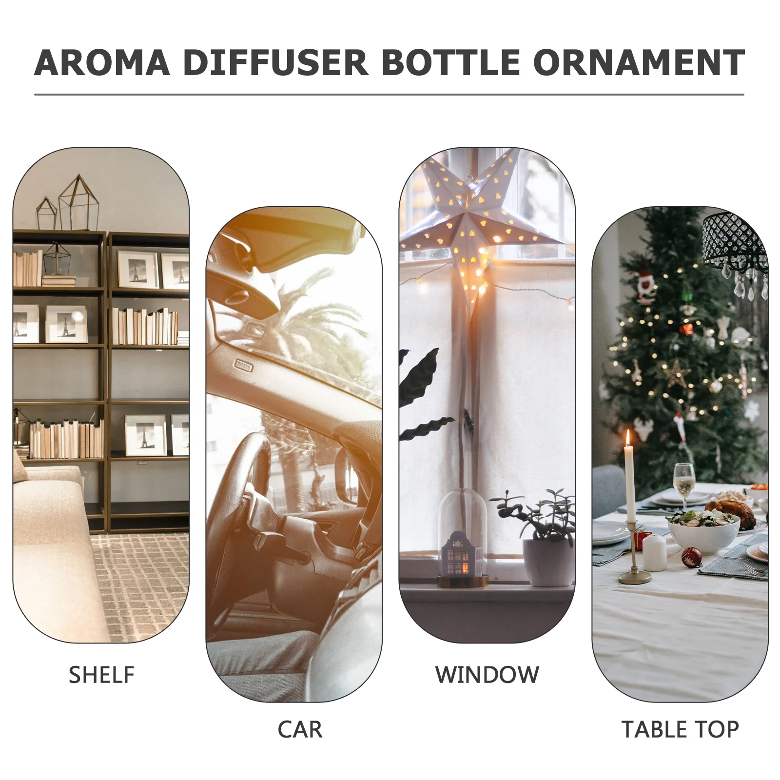 6-delige aromatherapieflessen hangende ornamenten auto parfum hanger diffuser interieur cadeau geur decoratie houten set