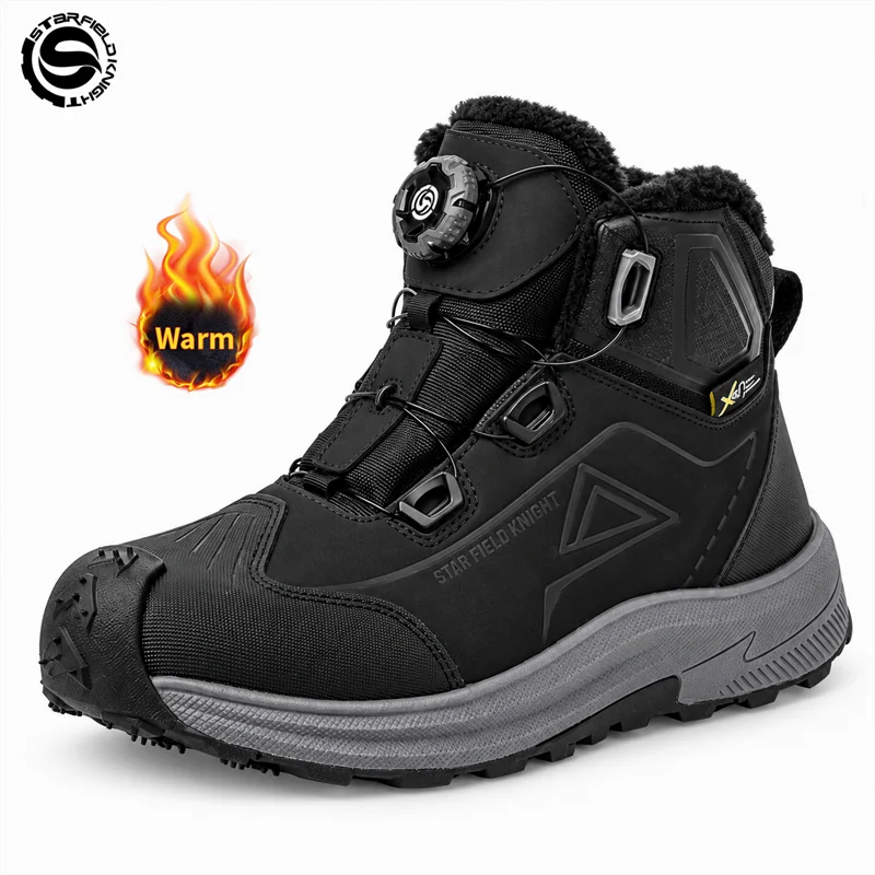 Star Field Knight Motorcycle Riding Protective Boots Winter Warm Waterproof Breathable Real Cow Leather Non-slip Wear-resistant