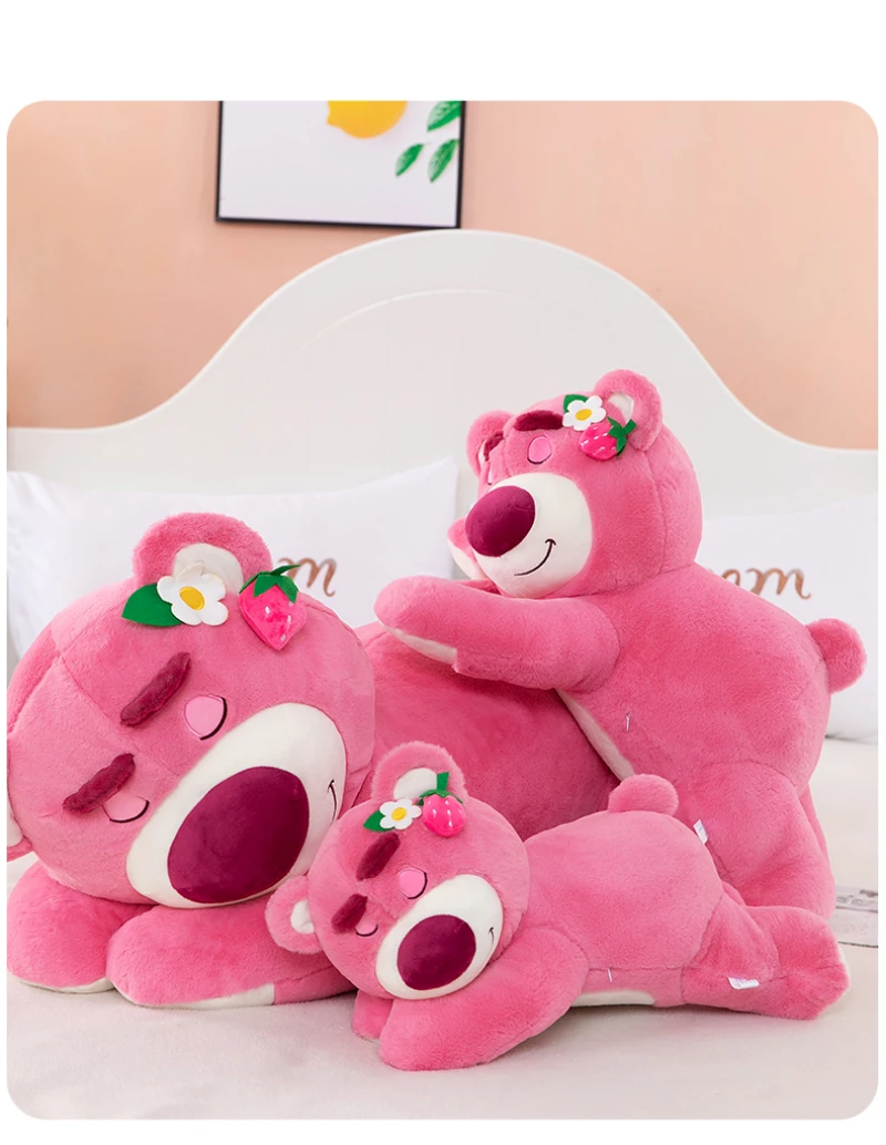 Cute Puppy Strawberry Bear Pink Little Bear Doll Holding Sleeping Pillow Plush Toy Large Doll 촬영소품  נדנדה לתינוק