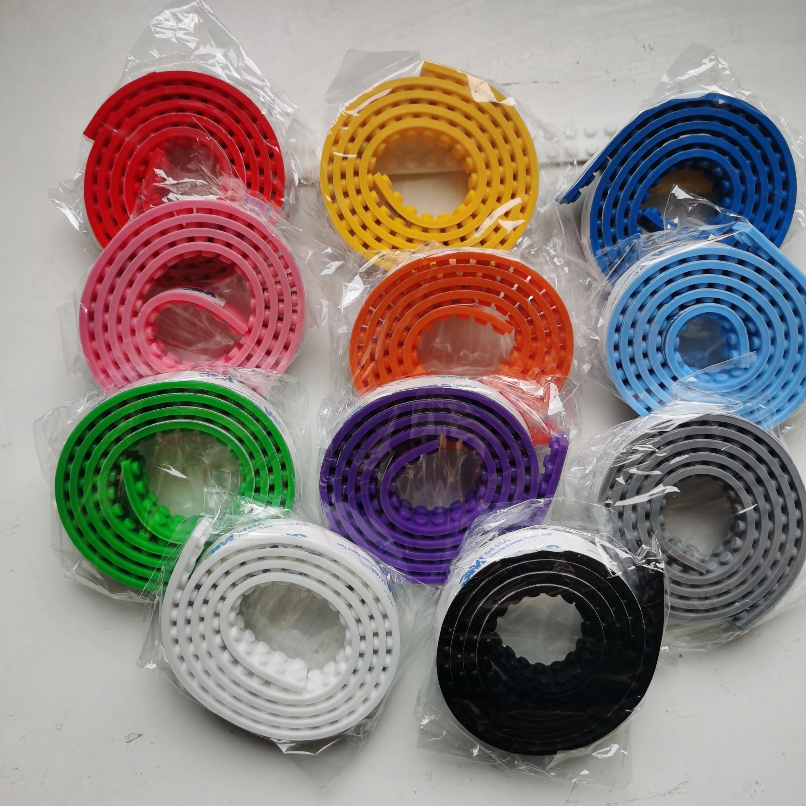 Kletterwand-Blockband, kompatibel mit LEGO, 92 cm, 2 x 115 Noppen, Silikon, zum Schneiden, Kleben, Waschen, für kreatives DIY-Spielzeug für Kinder – Detail 13