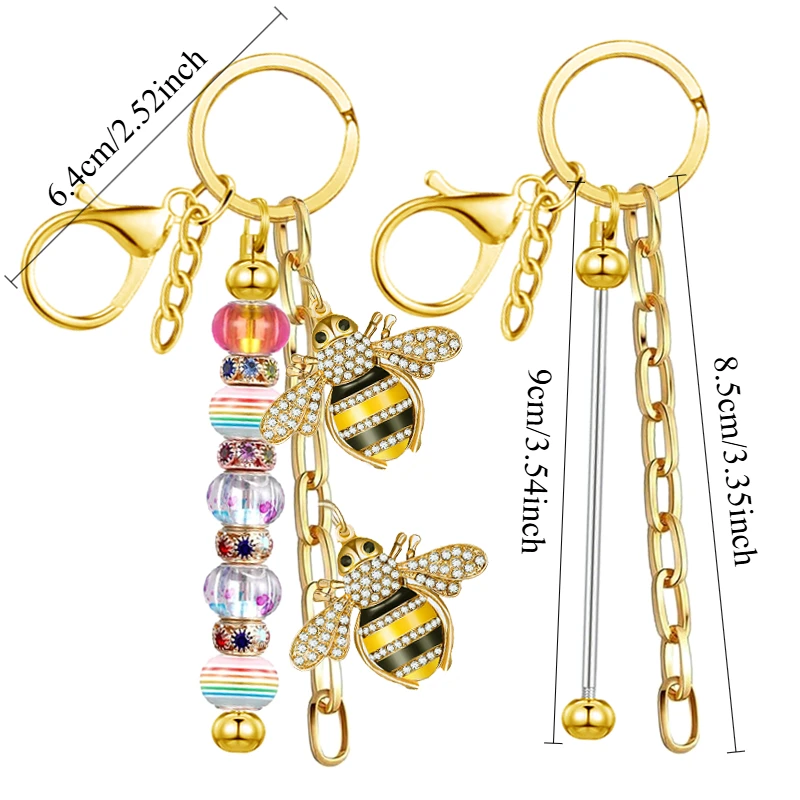 5Pcs Outdoor Double Beadable Key Rods Blank Keychain Buckle DIY Handmade Bag Pendant Making Accessories Beads Not Included - view 4