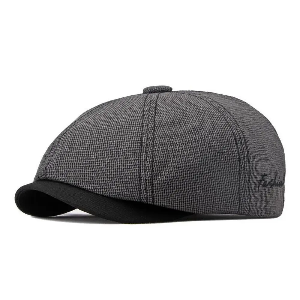 Gorra octogonal ajustable de algodón para hombre, gorro de vendedor de periódicos, 55-60cm, patrón Crosshatch, diseño de choque de Color, primavera